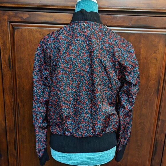 NWT Coach Floral Varsity Bomber Water Resistant Zip Jacket w/ Removable Hood XS - Picture 3 of 8